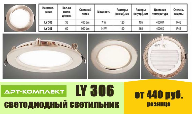 Светодиодные светильники серии LY 306