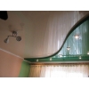 Мини-фото: Двухуровневый натяжной потолок бело-бирюзовый