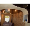 Мини-фото: Двухуровневый натяжной потолок бело-коричневый