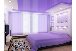 Натяжной потолок двухуровневый фиолетовый 4x4