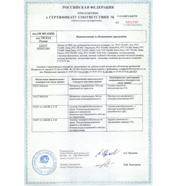 Приложение к сертификату HLD 2015-2016