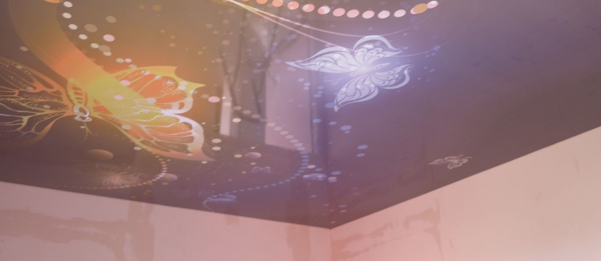 Фотопечать «Бабочки» MSD натяжной потолок