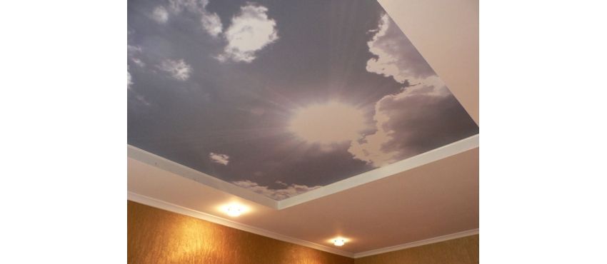 Фото: С фотопечатью натяжной потолок с облаками №2