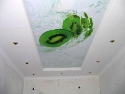 Фото: Натяжной потолок с фотопечатью с киви