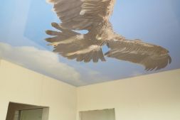 Фото: Натяжной потолок с фотопечатью с орлом